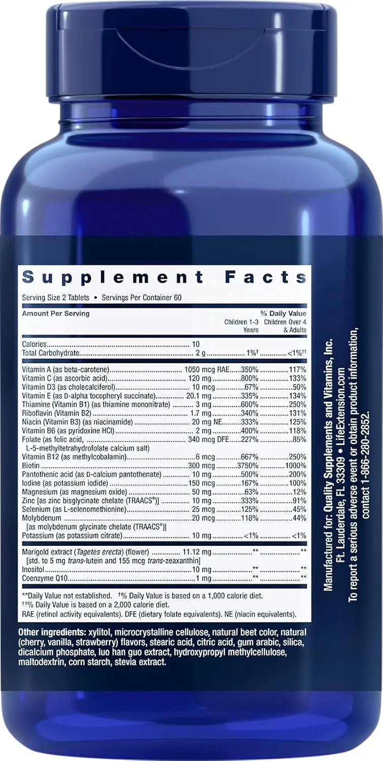 LIFE EXTENSION - Life Extension Children's Formula Mix 120 Tabletas Masticables - The Red Vitamin MX - Suplementos Alimenticios - {{ shop.shopifyCountryName }}