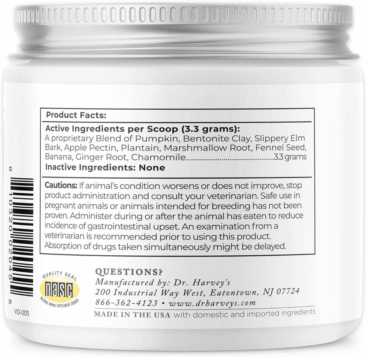 Dr. Harvey's Runs Be Done Anti-Diarrheal Digestive Tract Supplement for Dogs 198Gr.