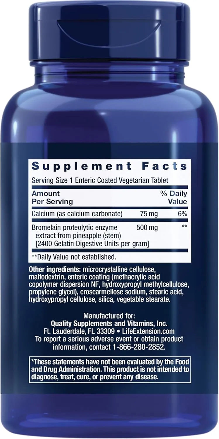 LIFE EXTENSION - Life Extension Specially-Coated Bromelain 60 Tabletas - The Red Vitamin MX - Suplementos Alimenticios - {{ shop.shopifyCountryName }}