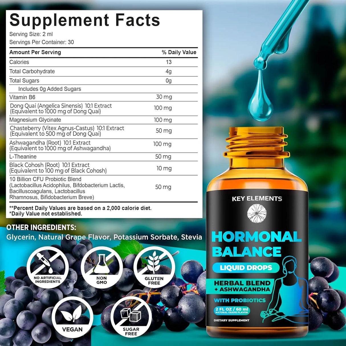 KEY ELEMENTS - KEY ELEMENTS Liquid Hormone Balance 60Ml. - The Red Vitamin MX - Suplementos Alimenticios - {{ shop.shopifyCountryName }}