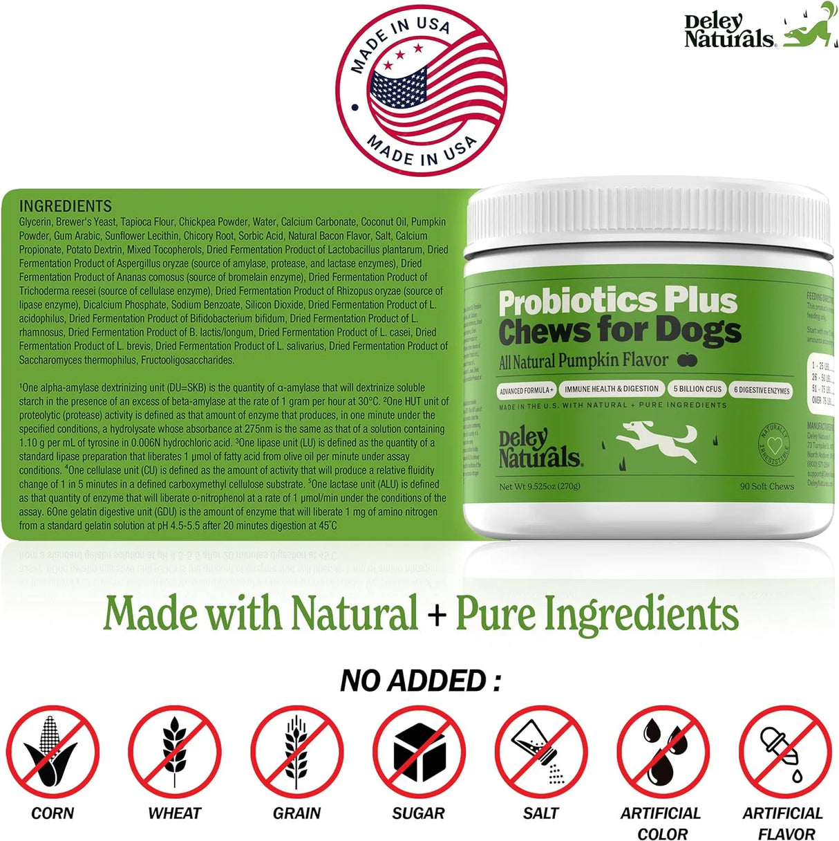 DELEY NATURALS - Deley Naturals Dog Probiotic Chews 90 Masticables - The Red Vitamin MX - Probióticos Para Perros - {{ shop.shopifyCountryName }}