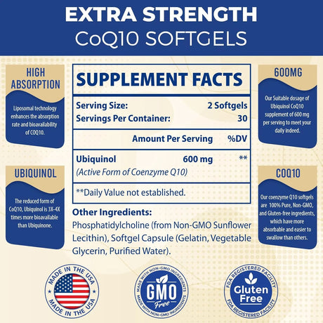 MECINALIS - MECINALIS Liposomal CoQ10 Ubiquinol 600Mg. 60 Capsulas Blandas 2 Pack - The Red Vitamin MX - Suplementos Alimenticios - {{ shop.shopifyCountryName }}