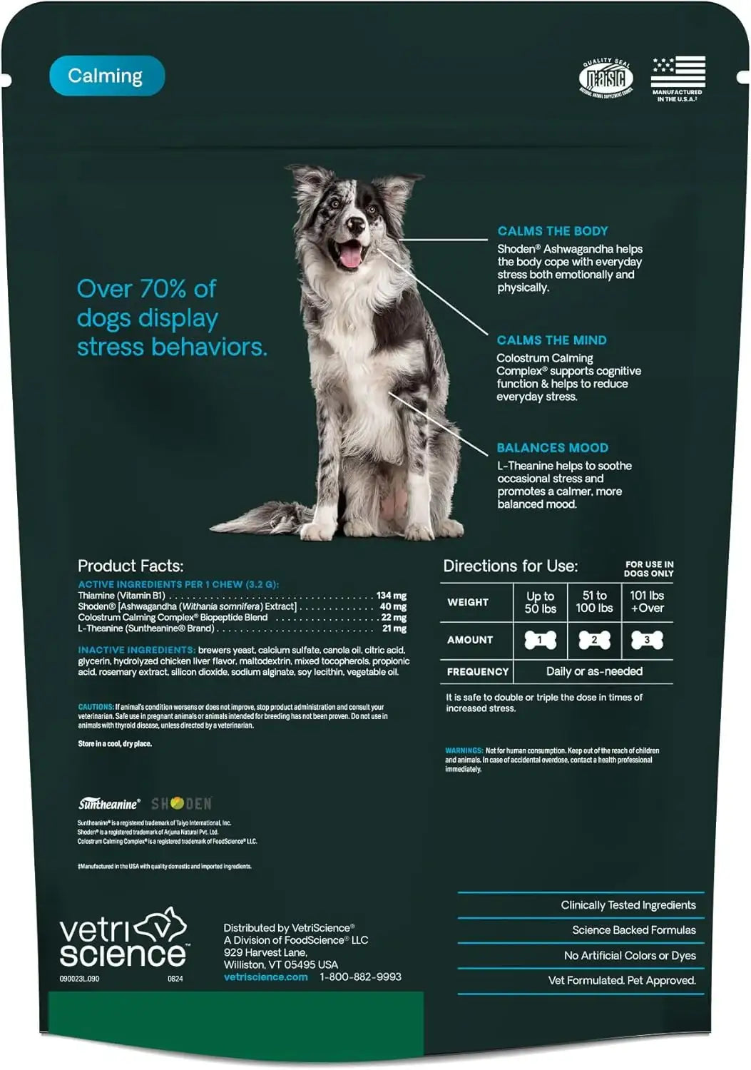 VETRISCIENCE - VetriScience Long Lasting Calm & Confident Calming Chews Chicken 90 Masticables - The Red Vitamin MX - Relajantes Para Perros - {{ shop.shopifyCountryName }}