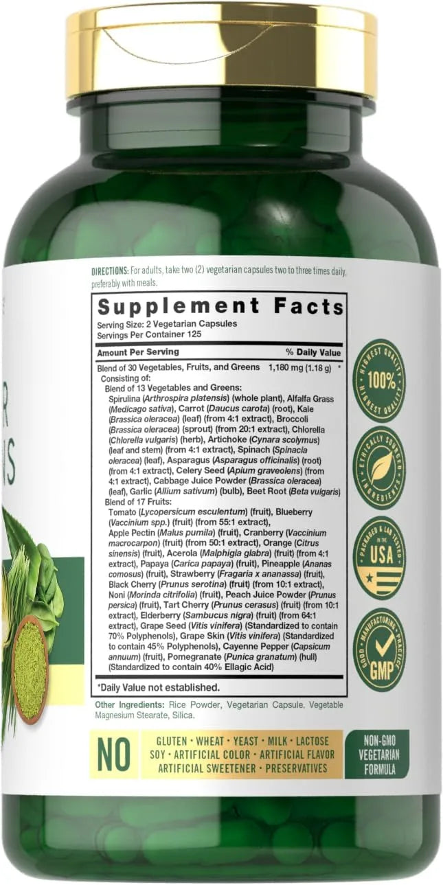 CARLYLE - Carlyle Super Greens 250 Capsulas - The Red Vitamin MX - Suplementos Alimenticios - {{ shop.shopifyCountryName }}