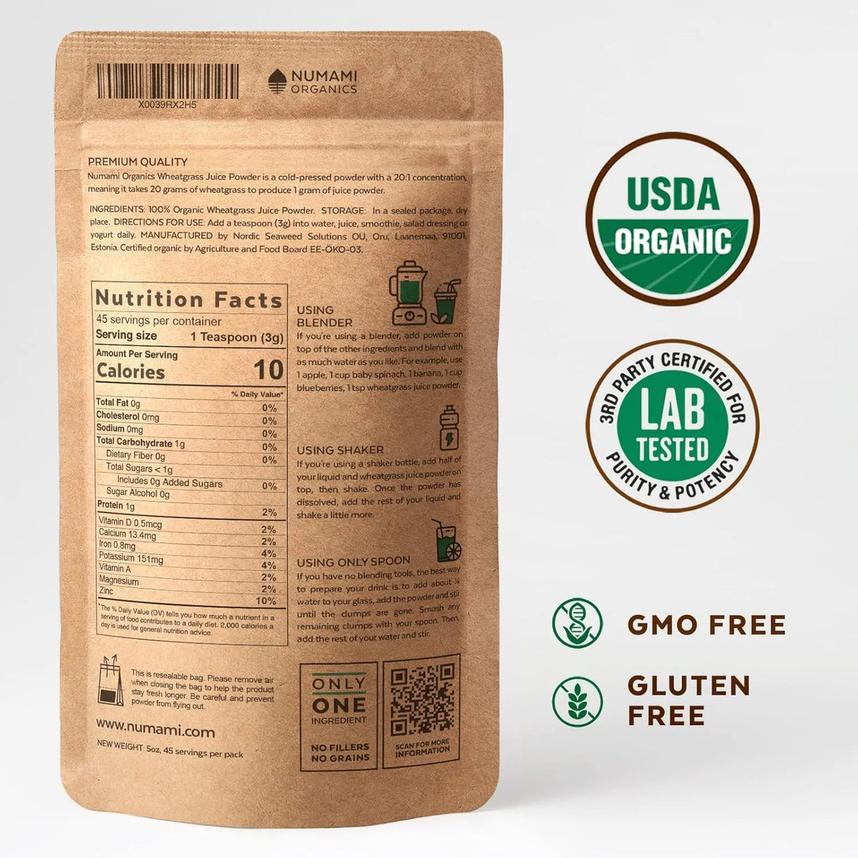 NUMAMI ORGANICS - Numami Organic Wheatgrass Juice Powder 142Gr. - The Red Vitamin MX - Suplementos Alimenticios - {{ shop.shopifyCountryName }}