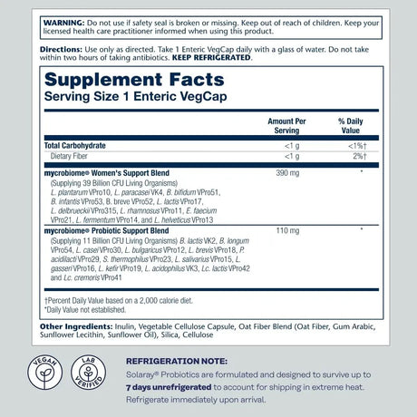 SOLARAY - SOLARAY Mycrobiome Probiotic Women’s Formula 30 Capsulas - The Red Vitamin MX - Suplementos Alimenticios - {{ shop.shopifyCountryName }}
