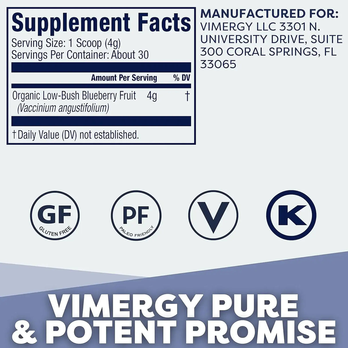 VIMERGY - Vimergy Wild Blueberry Powder 125Gr. - The Red Vitamin MX - Suplementos Alimenticios - {{ shop.shopifyCountryName }}