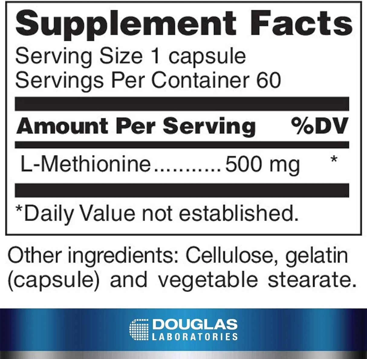 DOUGLAS LABORATORIES - Douglas Laboratories L-Methionine 60 Capsulas - The Red Vitamin MX - Suplementos Alimenticios - {{ shop.shopifyCountryName }}