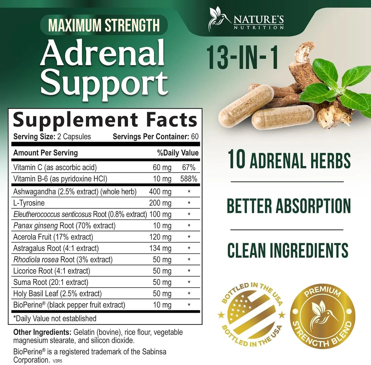 NATURE'S NUTRITION - Nature's Nutrition Adrenal Support 120 Capsulas - The Red Vitamin MX - Suplementos Alimenticios - {{ shop.shopifyCountryName }}