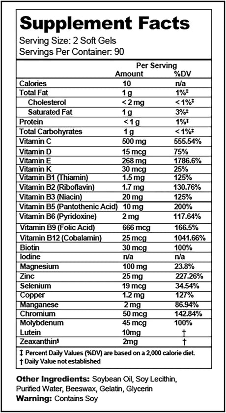 VISUAL ADVANTAGE - Visual Advantage Lunovus Macular Support Plus Multivitamin Based on AREDS 2 Study 180 Capsulas Blandas - The Red Vitamin MX - Suplementos Alimenticios - {{ shop.shopifyCountryName }}