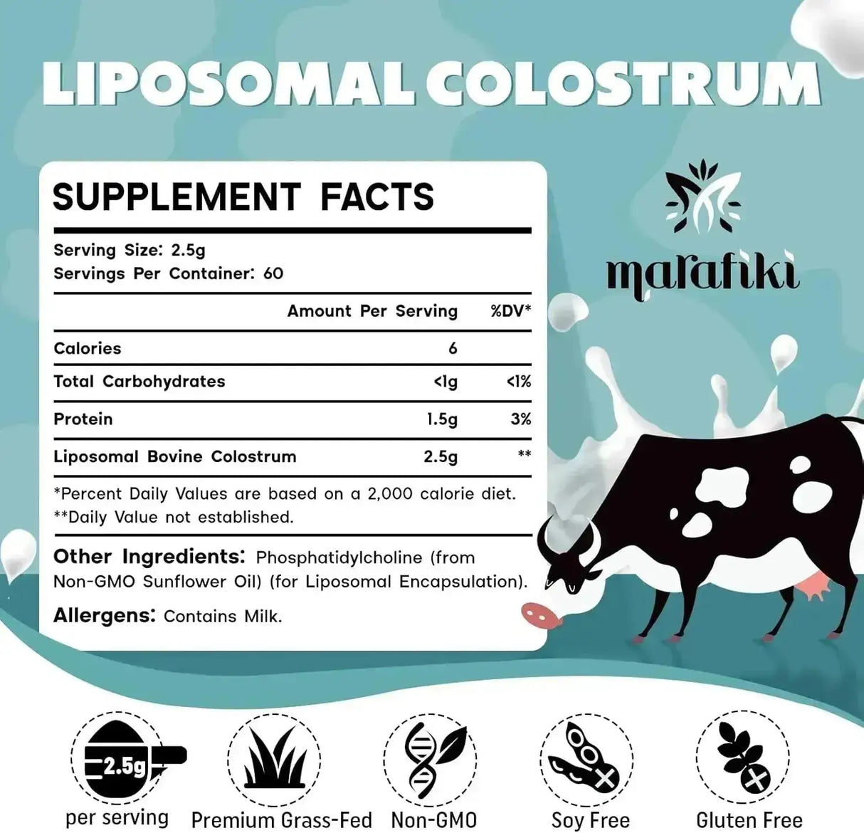 MARAFIKI - Marafiki Liposomal Bovine Colostrum 2500Mg. 60 Servicios - The Red Vitamin MX - Suplementos Alimenticios - {{ shop.shopifyCountryName }}