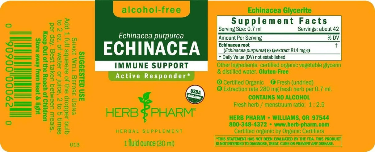 HERB PHARM - Herb Pharm Organic Echinacea Root Extract 1 Fl.Oz. - The Red Vitamin MX - Suplementos Alimenticios - {{ shop.shopifyCountryName }}