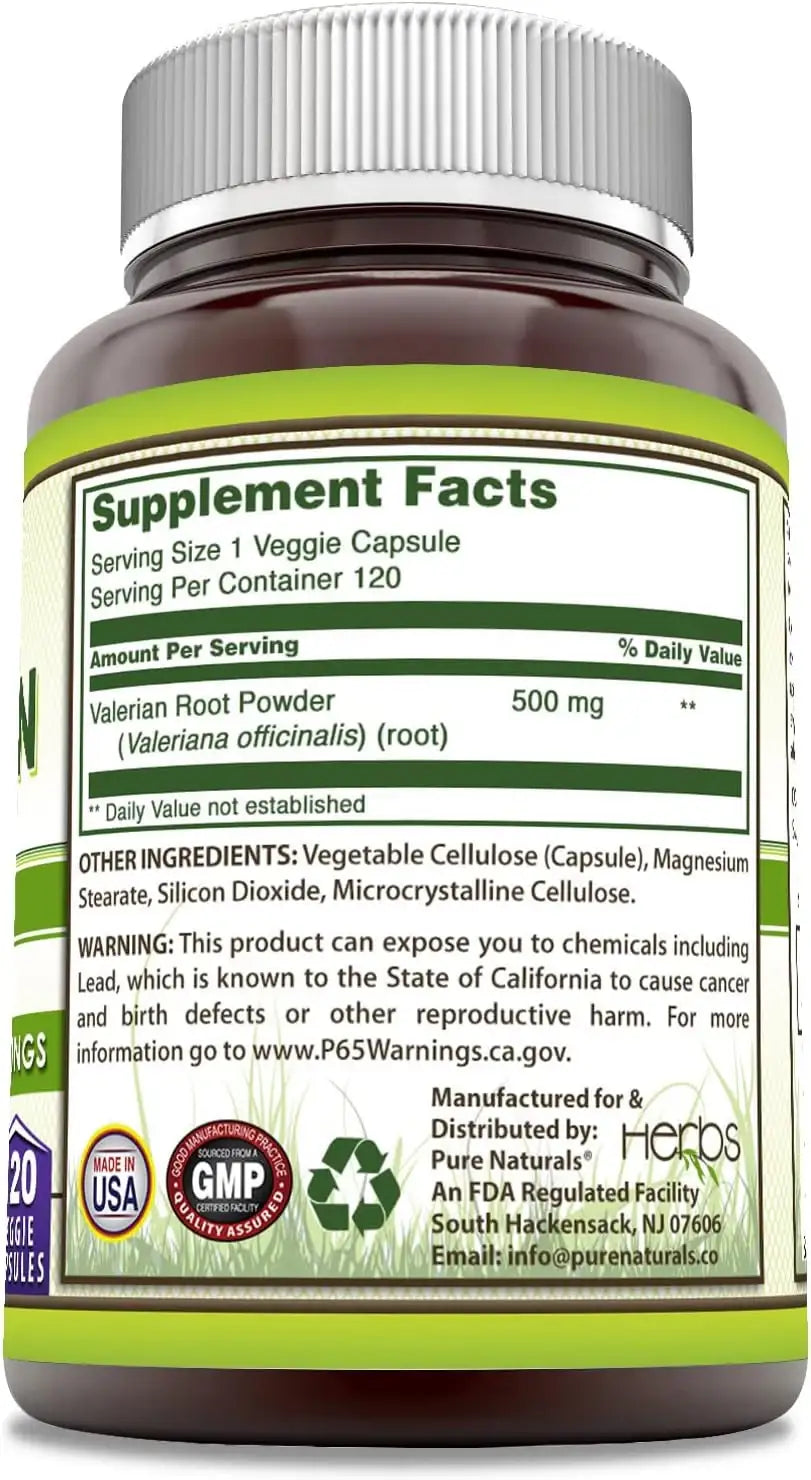 PURE NATURALS - Pure Naturals Valerian Root 500Mg. 120 Capsulas - The Red Vitamin MX - Suplementos Alimenticios - {{ shop.shopifyCountryName }}