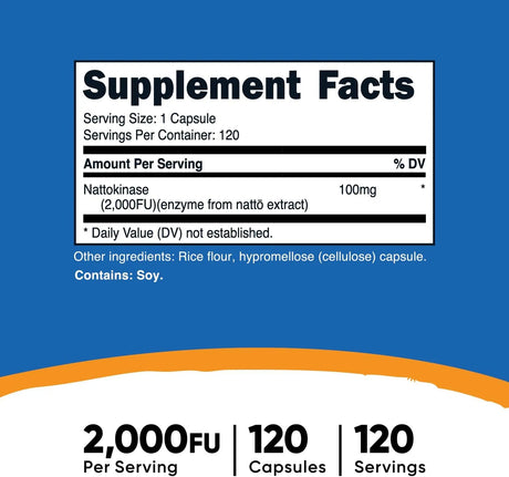 NUTRICOST - Nutricost Nattokinase 2,000FU 120 Capsulas - The Red Vitamin MX - Suplementos Alimenticios - {{ shop.shopifyCountryName }}