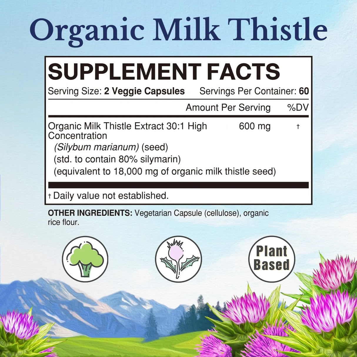 VITALITOWN - Vitalitown Organic Milk Thistle 600Mg. 120 Capsulas - The Red Vitamin MX - Suplementos Alimenticios - {{ shop.shopifyCountryName }}