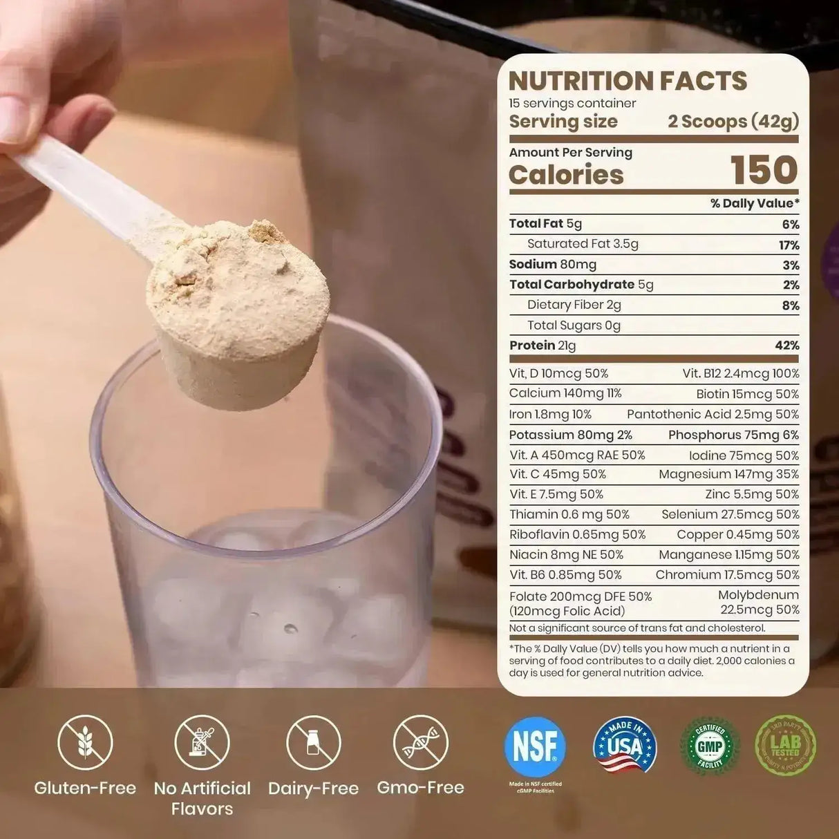 UPNOURISH - UpNourish Vegan Protein Powder Peanut Butter 15 Servicios 600Gr. - The Red Vitamin MX - Suplementos Alimenticios - {{ shop.shopifyCountryName }}