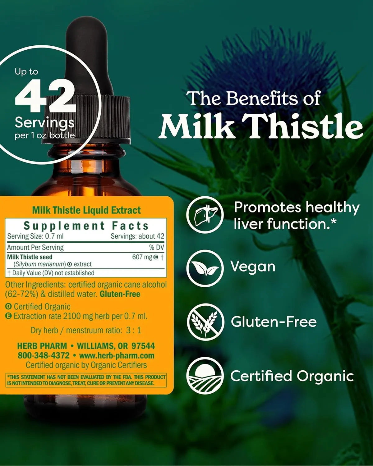 HERB PHARM - Herb Pharm Milk Thistle Seed Liquid Extract 1 Fl.Oz. - The Red Vitamin MX - Suplementos Alimenticios - {{ shop.shopifyCountryName }}