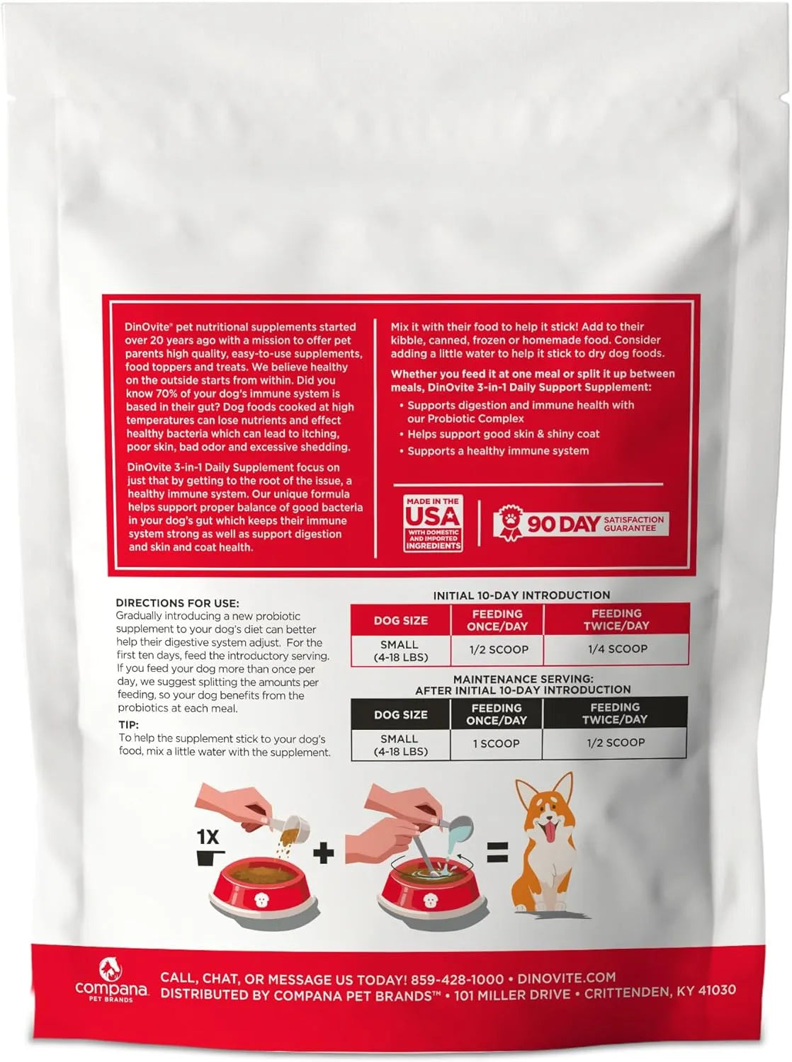 DINOVITE - Dinovite Dog Probiotics Small Dogs 1-18 lbs 90 Servicios 800Gr. - The Red Vitamin MX - Probióticos Para Perros - {{ shop.shopifyCountryName }}