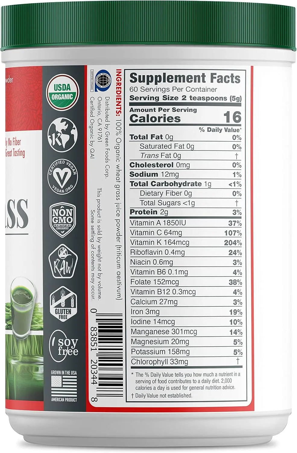 GREEN FOODS - Green Foods Organic Wheat Grass Shots 300Gr. - The Red Vitamin MX - Suplementos Alimenticios - {{ shop.shopifyCountryName }}