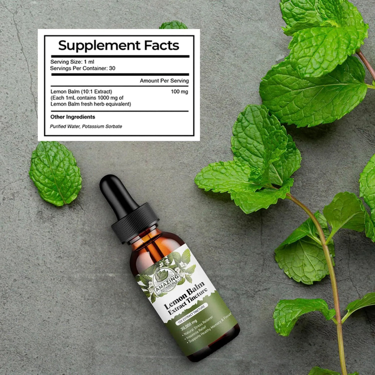 AMAZING BOTANICALS - Amazing Botanicals Lemon Balm 10X Extract Tincture 30Ml. - The Red Vitamin MX - Suplementos Alimenticios - {{ shop.shopifyCountryName }}