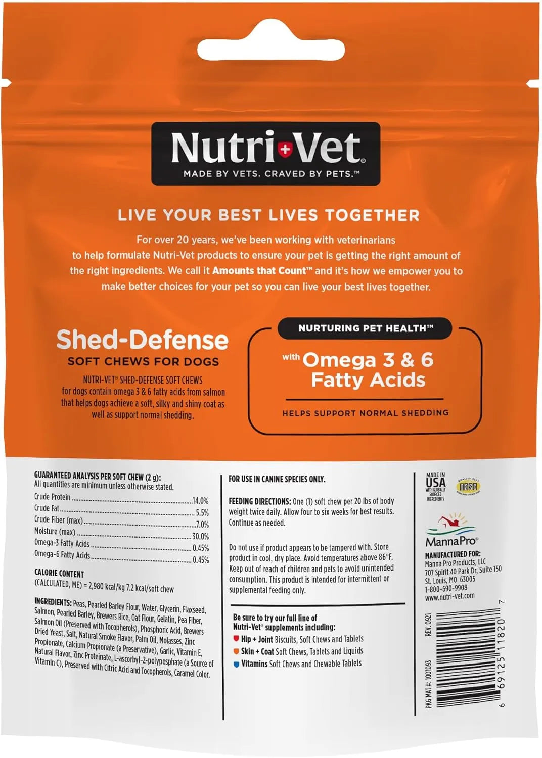 NUTRI-VET - Nutri-Vet Shed Defense Soft Chews for Dogs 60 Masticables - The Red Vitamin MX - Aceite De Pescado Para Perros - {{ shop.shopifyCountryName }}