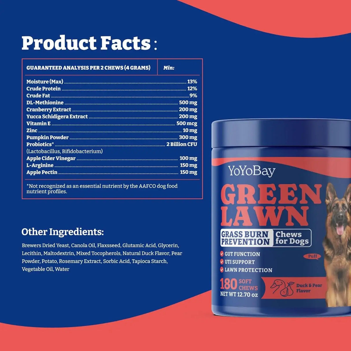 YOYOBAY - YoYoBay Dog Urine Neutralizer for Lawn 180 Masticables - The Red Vitamin MX - Salud De Tracto Urinario Para Perros - {{ shop.shopifyCountryName }}