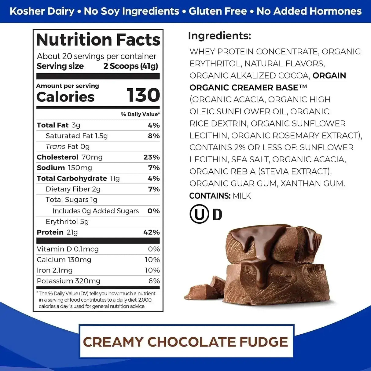 ORGAIN - Orgain Grass Fed Whey Protein Powder Creamy Chocolate Fudge 1.82 Lb. - The Red Vitamin MX - Suplementos Alimenticios - {{ shop.shopifyCountryName }}