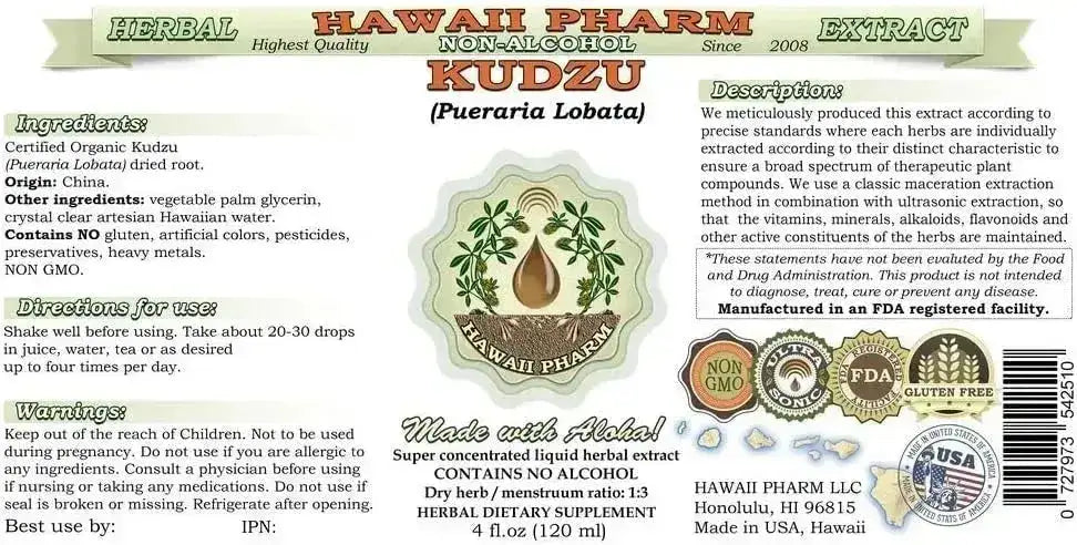 HAWAIIPHARM - Hawaii Pharm Kudzu Alcohol-Free Liquid Extract 4 Fl.Oz. - The Red Vitamin MX - Suplementos Alimenticios - {{ shop.shopifyCountryName }}