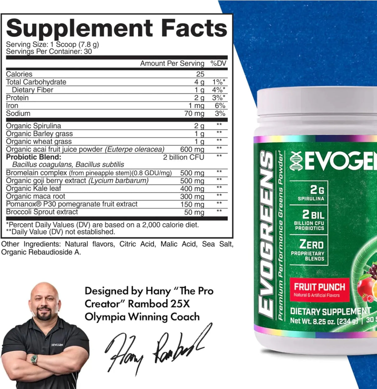 EVOGEN - Evogen Evogreens Super Greens Powder 30 Servicios Fruit Punch 234Gr. - The Red Vitamin MX - Suplementos Alimenticios - {{ shop.shopifyCountryName }}