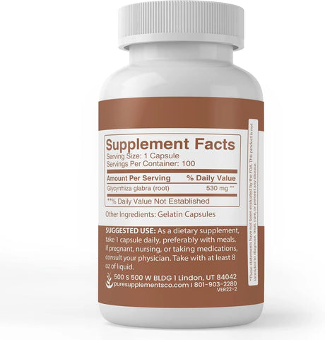 PURE ORIGINAL INGREDIENTS - Pure Original Ingredients Licorice Root Extract 100 Capsulas - The Red Vitamin MX - Suplementos Alimenticios - {{ shop.shopifyCountryName }}