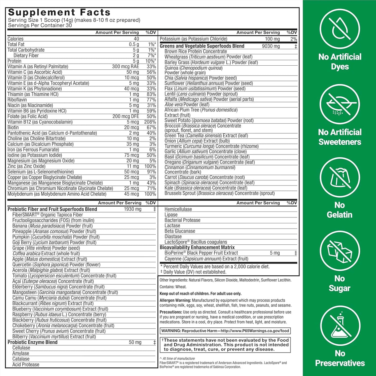 FORCE FACTOR - Force Factor Smarter Greens Superfoods Powder 30 Servicios 374Gr. 2 Pack - The Red Vitamin MX - Suplementos Alimenticios - {{ shop.shopifyCountryName }}