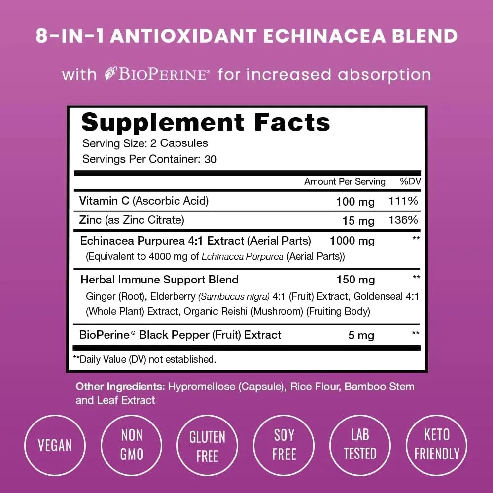 NUTRACHAMPS - NutraChamps Echinacea Goldenseal 1000Mg. 60 Capsulas - The Red Vitamin MX - Suplementos Alimenticios - {{ shop.shopifyCountryName }}