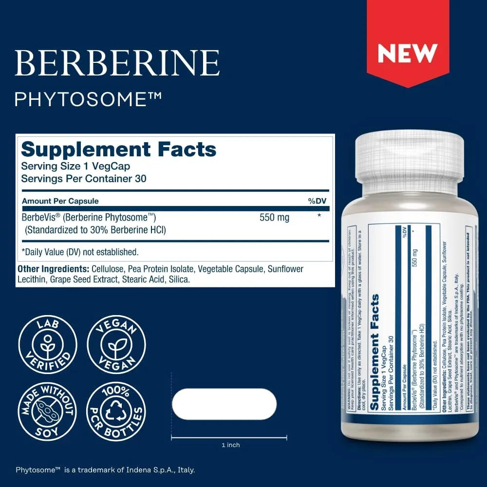 SOLARAY - Solaray Berberine Phytosome 30 Capsulas - The Red Vitamin MX - Suplementos Alimenticios - {{ shop.shopifyCountryName }}