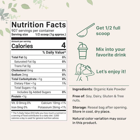 MICRO INGREDIENTS - Micro Ingredients Organic Kale Powder 907Gr. - The Red Vitamin MX - Suplementos Alimenticios - {{ shop.shopifyCountryName }}