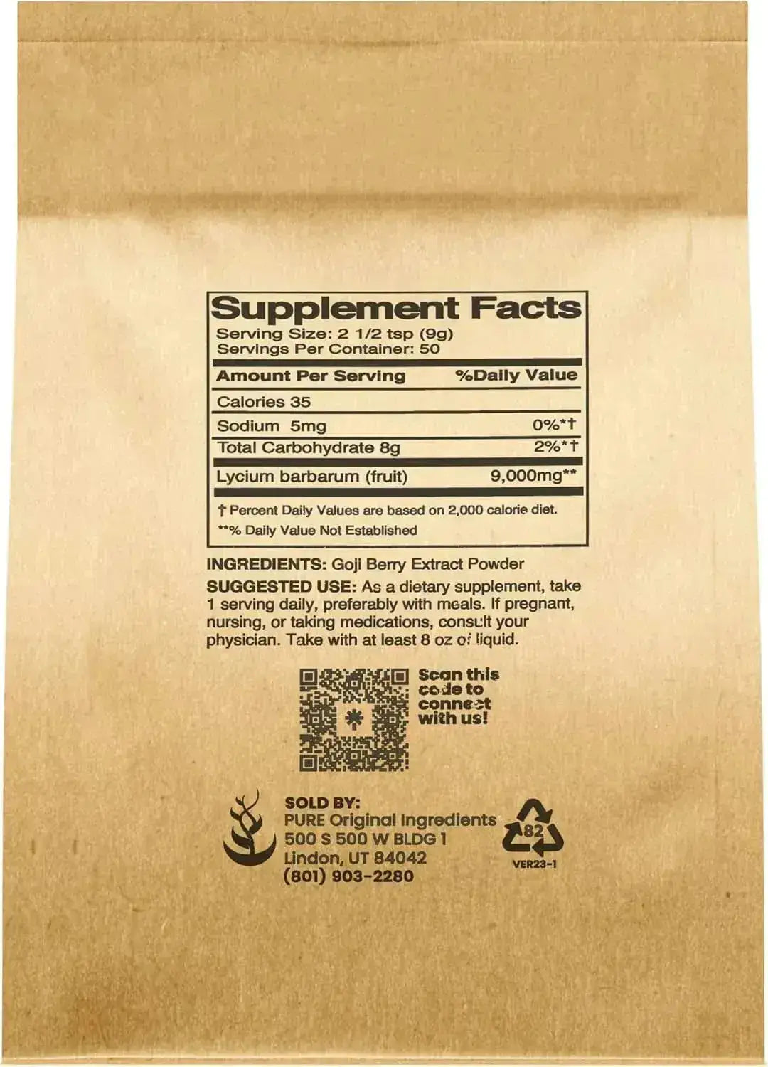 PURE ORIGINAL INGREDIENTS - Pure Original Ingredients Goji Berry Powder 453Gr. - The Red Vitamin MX - Suplementos Alimenticios - {{ shop.shopifyCountryName }}