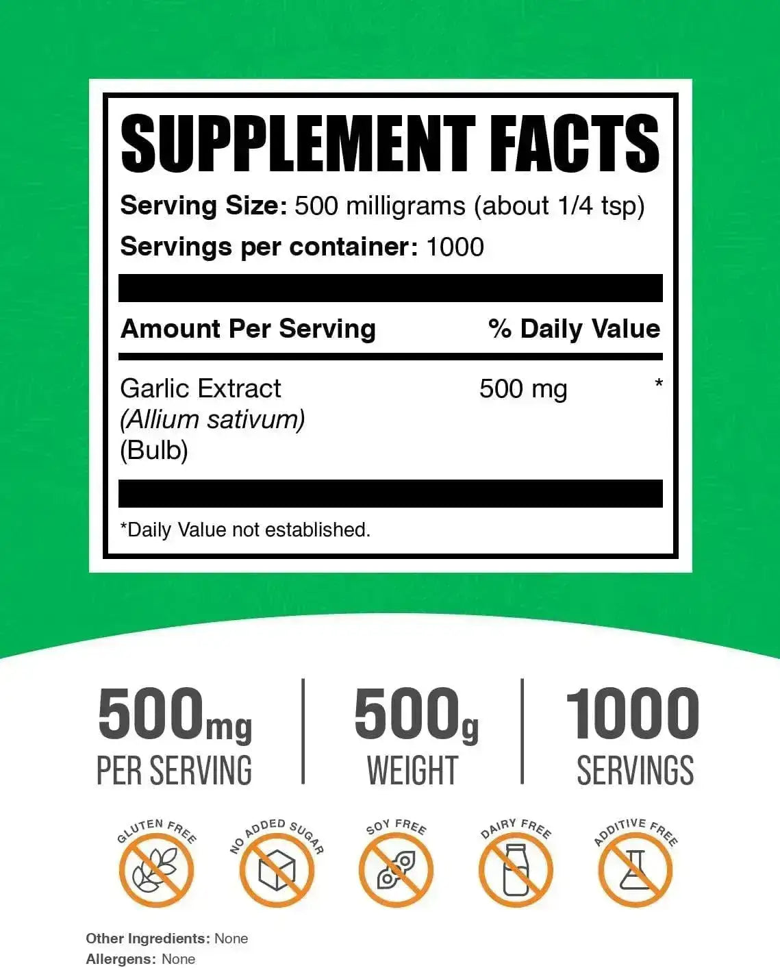BULK SUPPLEMENTS - Bulk Supplements Garlic Extract Powder 500Gr. - The Red Vitamin MX - Suplementos Alimenticios - {{ shop.shopifyCountryName }}