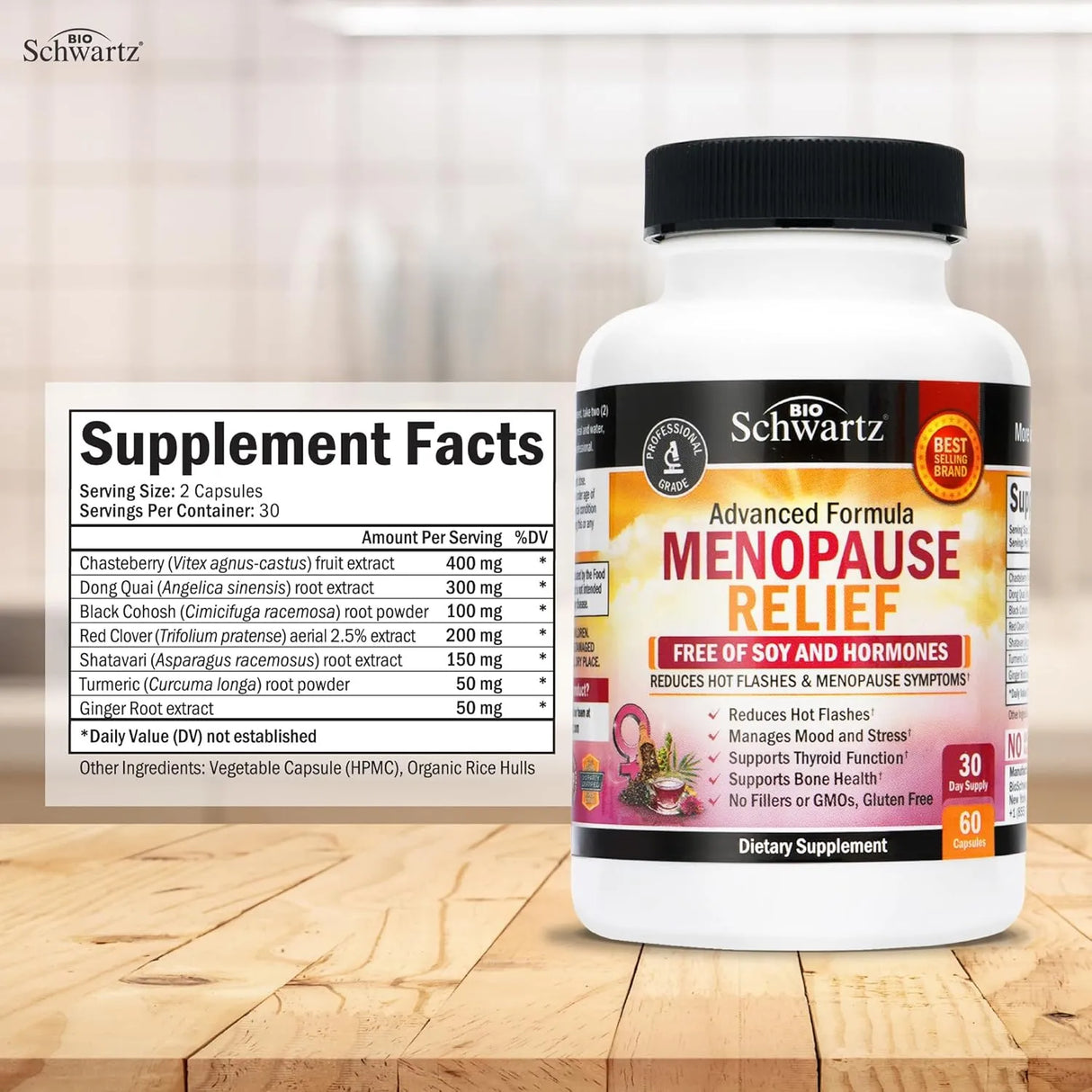 BIO SCHWARTZ - BioSchwartz Menopause Relief 60 Capsulas - The Red Vitamin MX - Suplementos Alimenticios - {{ shop.shopifyCountryName }}