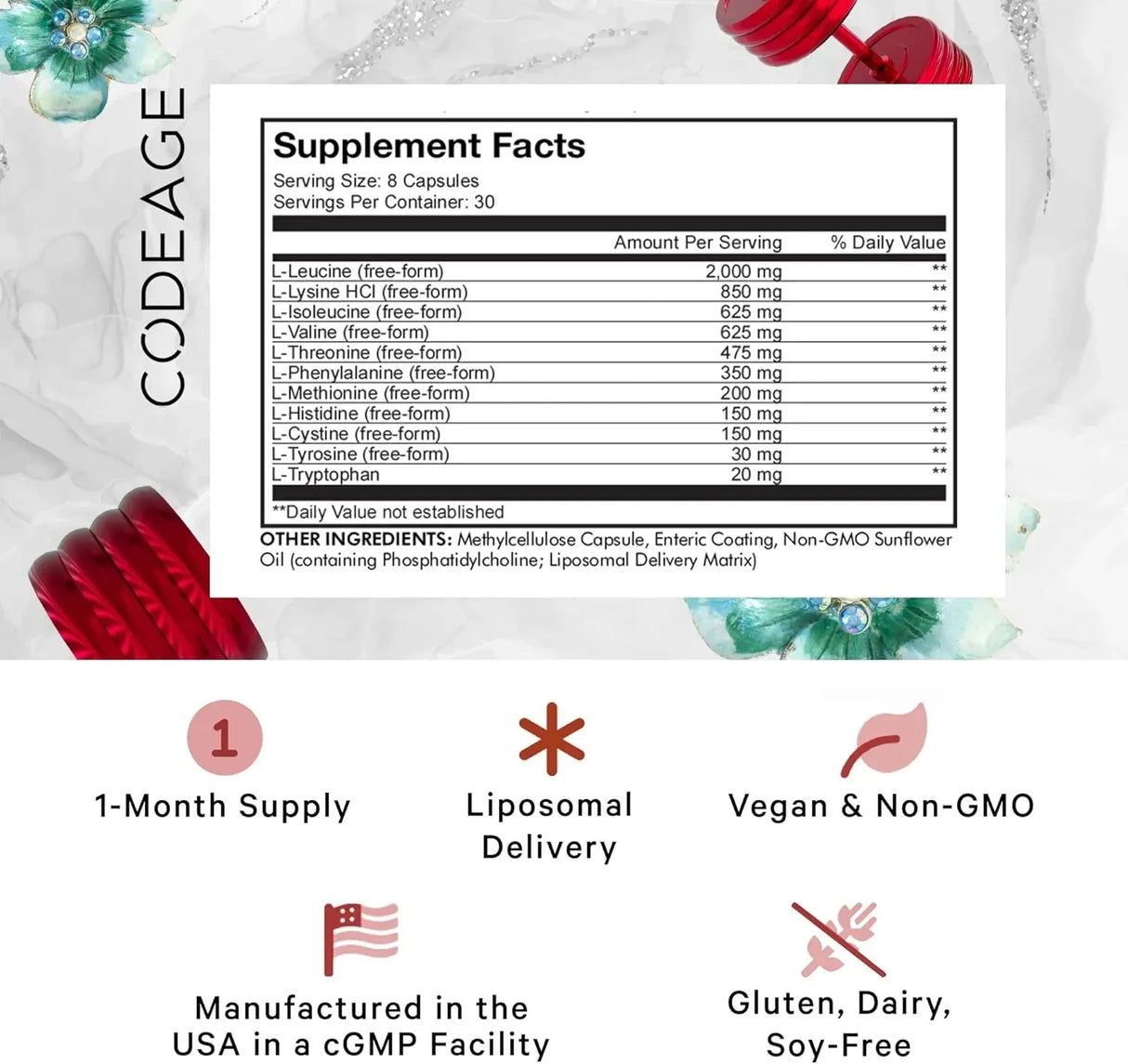 CODEAGE - Codeage Multi Amino+ BCAA & EAA 240 Capsulas - The Red Vitamin MX - Suplementos Alimenticios - {{ shop.shopifyCountryName }}