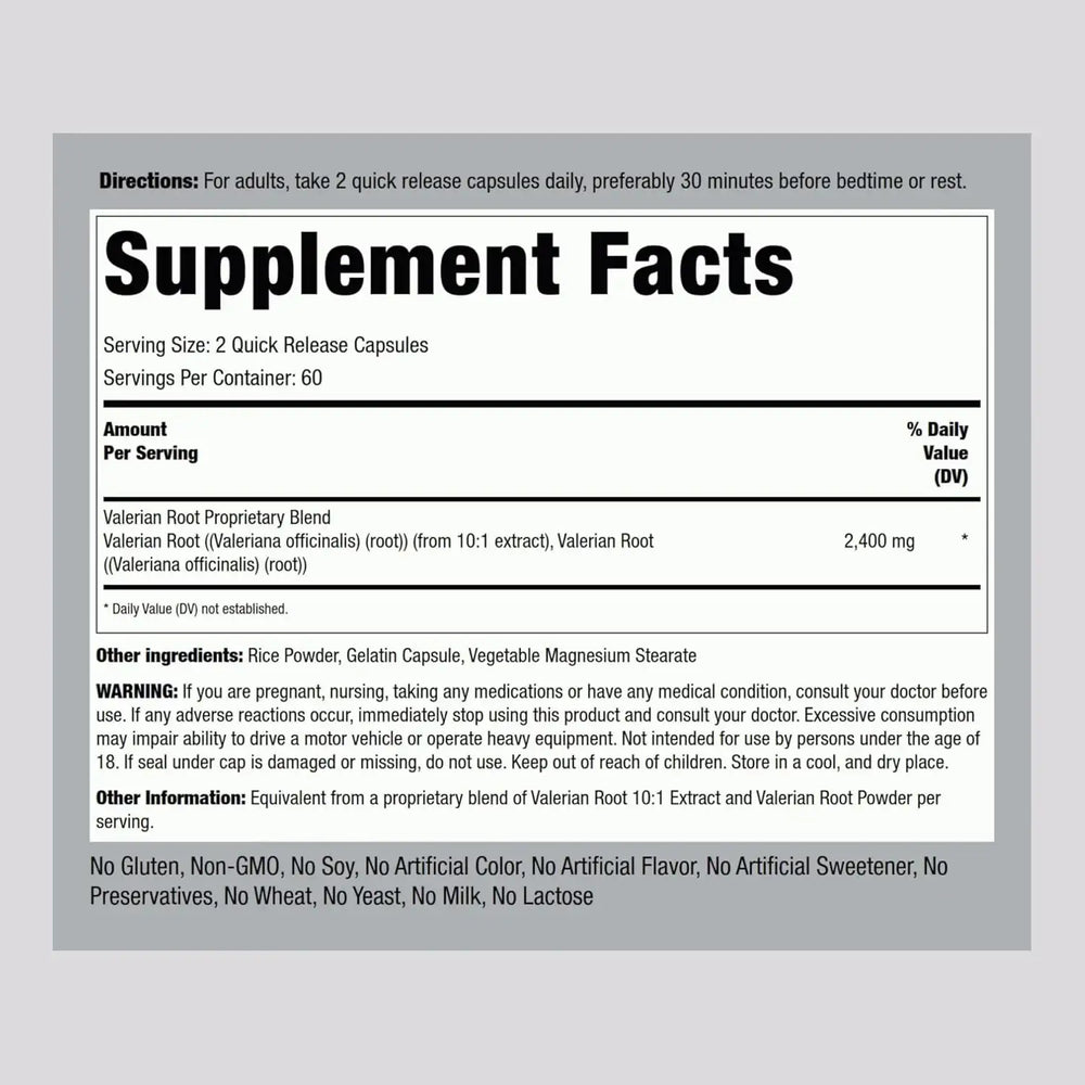 PIPING ROCK - Piping Rock Valerian Root Extract 2400Mg. 120 Capsulas - The Red Vitamin MX - Suplementos Alimenticios - {{ shop.shopifyCountryName }}