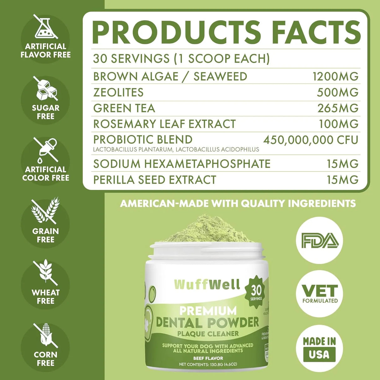 WUFFWELL - WuffWell Dog Teeth Cleaning Powder with Added Probiotics 130Gr. - The Red Vitamin MX - Cuidado Dental Para Perros - {{ shop.shopifyCountryName }}