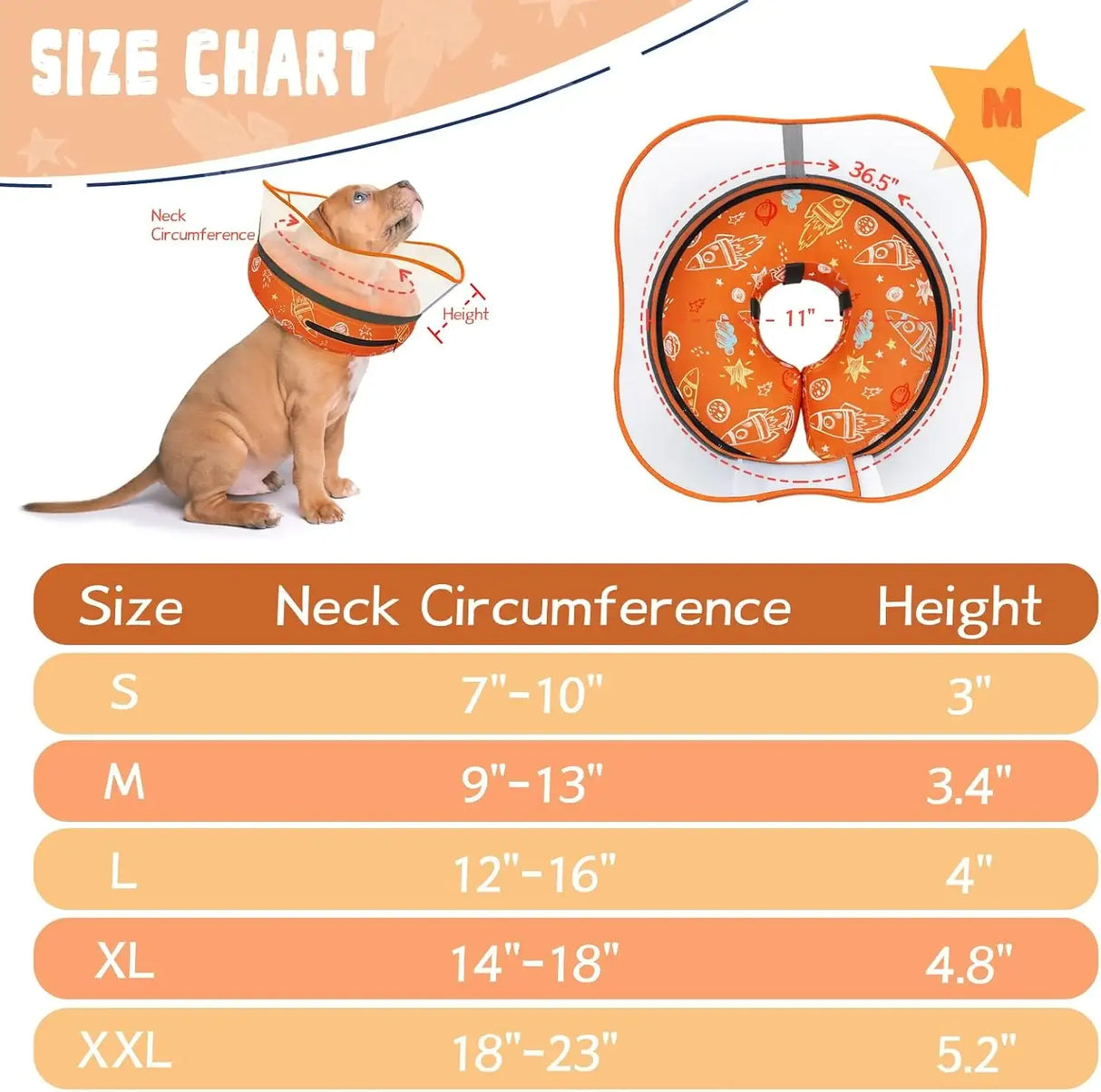 TOPTAKEIT - Toptakeit Elevated Inflatable Dog Cone Collar ORANGE MEDIUM - The Red Vitamin MX - Collares y Conos De Recuperación Para Perros - {{ shop.shopifyCountryName }}