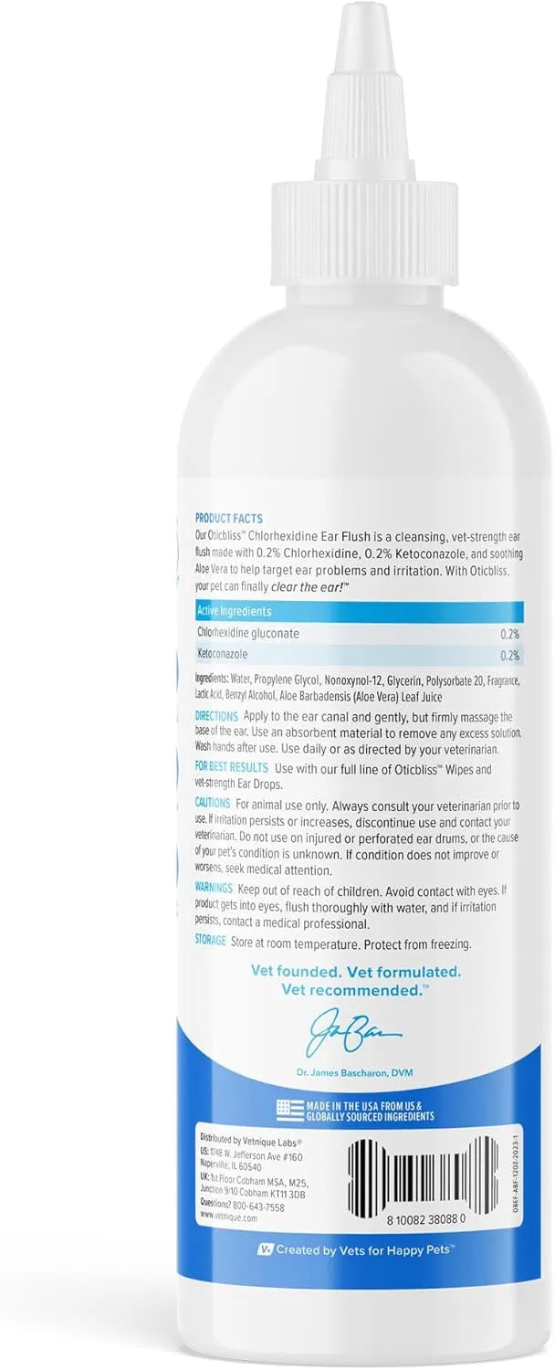 VETNIQUE - Vetnique Oticbliss Ear Flush Medicated Dog Ear Infection Treatment 12 Fl.Oz. - The Red Vitamin MX - Cuidado Del Oído De Perros - {{ shop.shopifyCountryName }}
