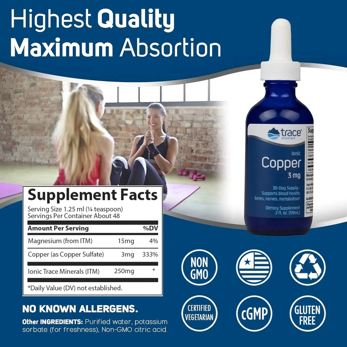 TRACE MINERALS - Trace Minerals Liquid Ionic Copper 3Mg. 2 Fl.Oz. - The Red Vitamin MX - Suplementos Alimenticios - {{ shop.shopifyCountryName }}