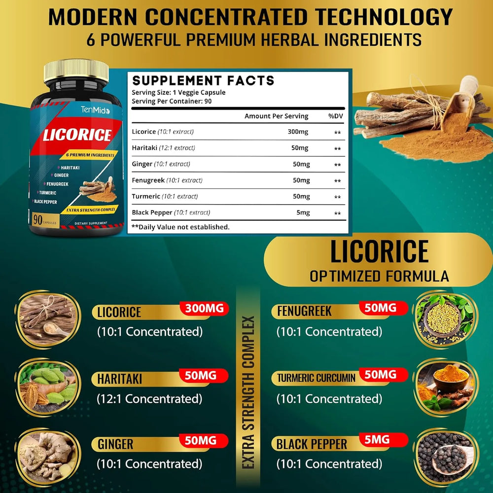 TENMIDO - Tenmido Licorice Extract 90 Capsulas - The Red Vitamin MX - Suplementos Alimenticios - {{ shop.shopifyCountryName }}