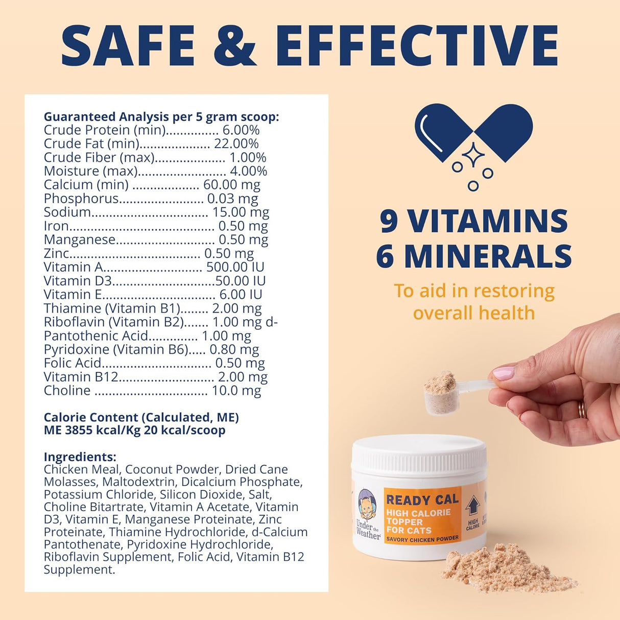 Under the Weather Ready Cal Powder for Cats Chicken Flavor 150Gr.