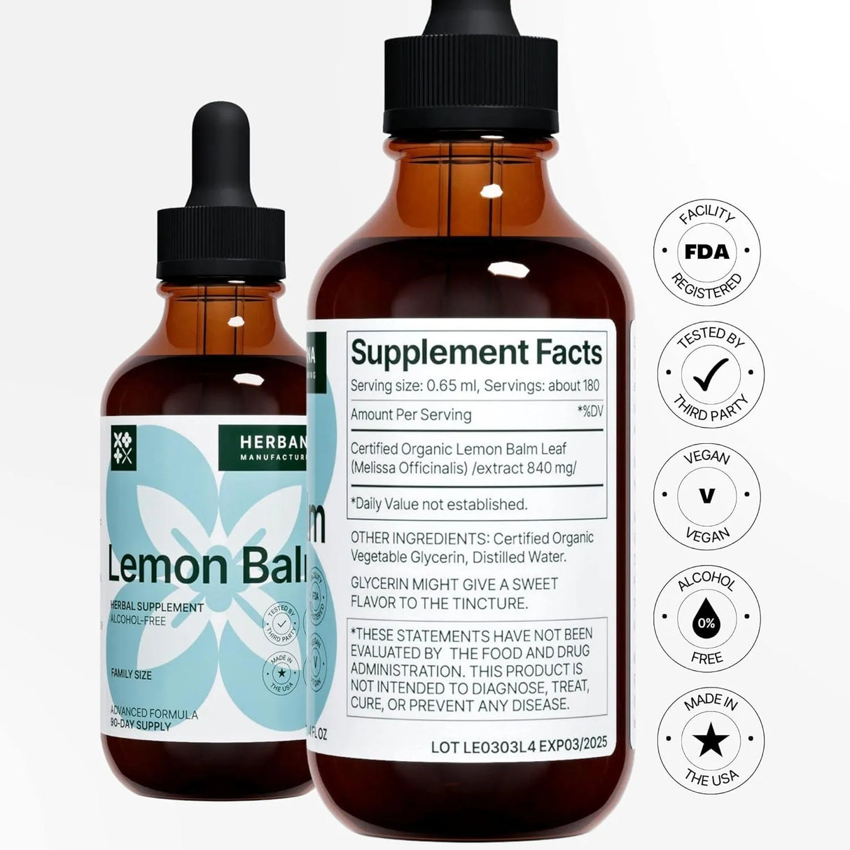 HERBANA - Herbana Lemon Balm Liquid Extract 4 Fl.Oz. - The Red Vitamin MX - Suplementos Alimenticios - {{ shop.shopifyCountryName }}