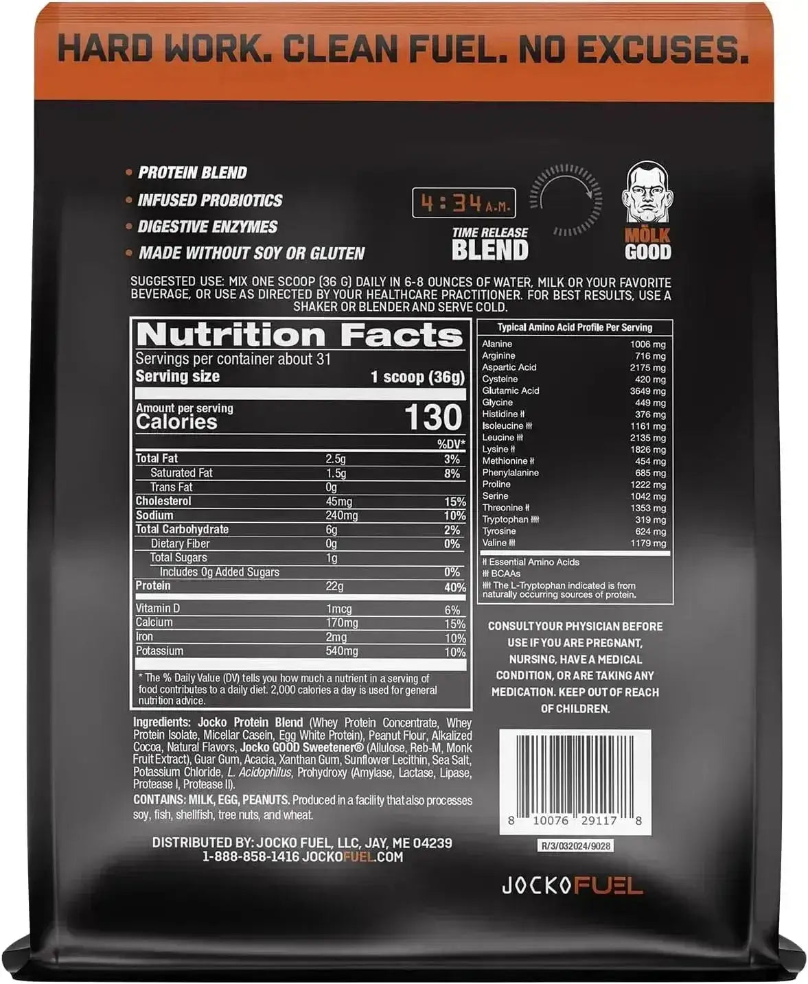 JOCKO FUEL - Jocko Mölk Whey Protein Powder Sugar Free 31 Servicios Chocolate Peanut Butter 1116Gr. - The Red Vitamin MX - Suplementos Alimenticios - {{ shop.shopifyCountryName }}