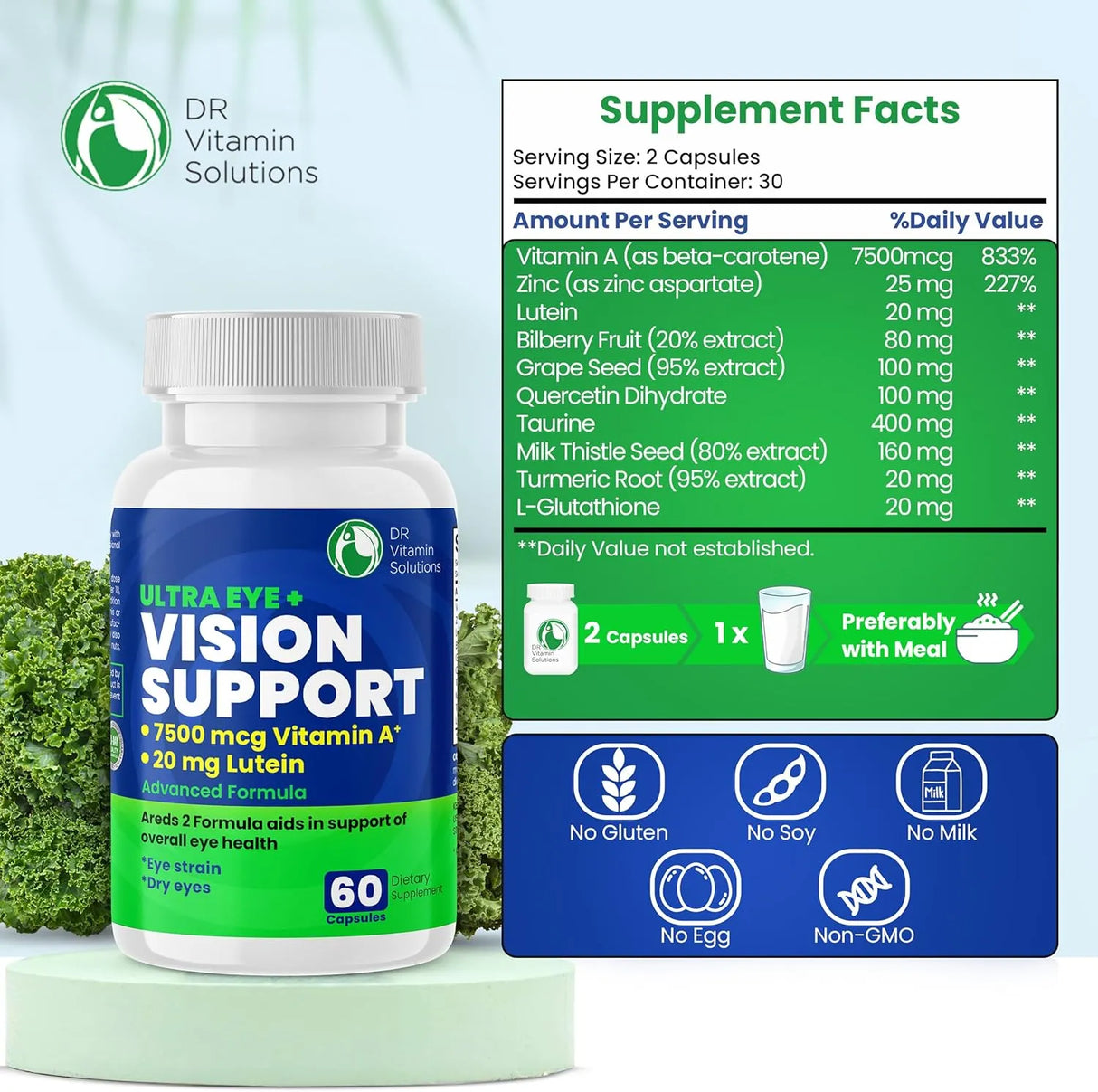 DR VITAMIN SOLUTIONS - DR Vitamin Solutions Vision Support Eye Vitamins for Macular Health 60 Capsulas - The Red Vitamin MX - Suplementos Alimenticios - {{ shop.shopifyCountryName }}