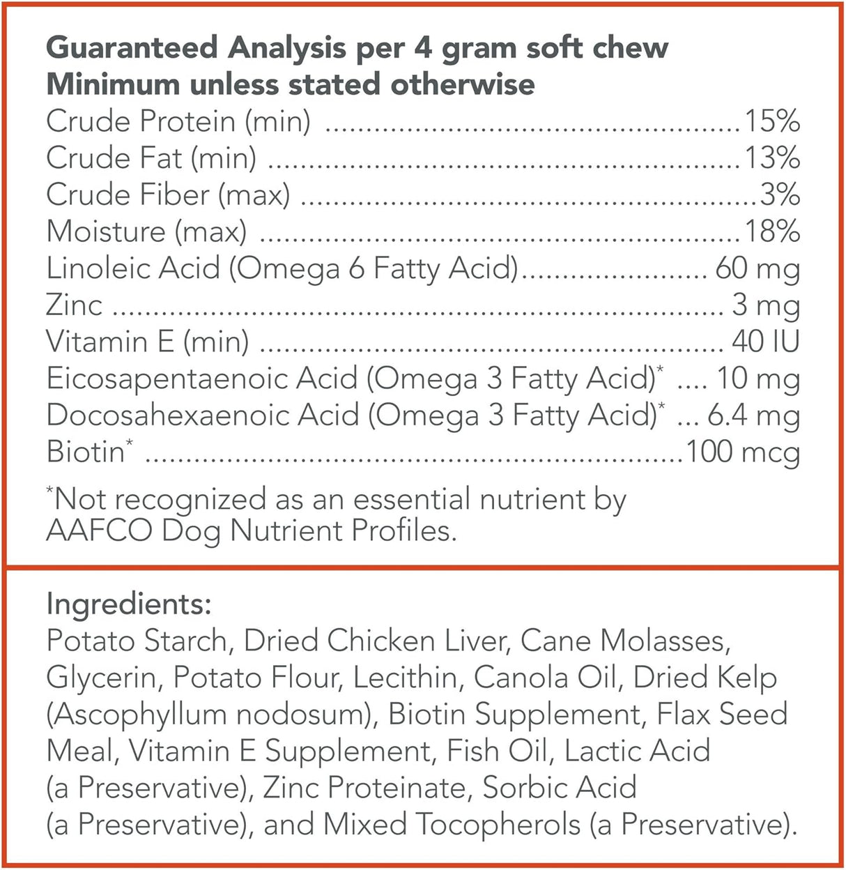 Vet's Best Skin & Coat Dog Supplements 50 Tabletas Masticables