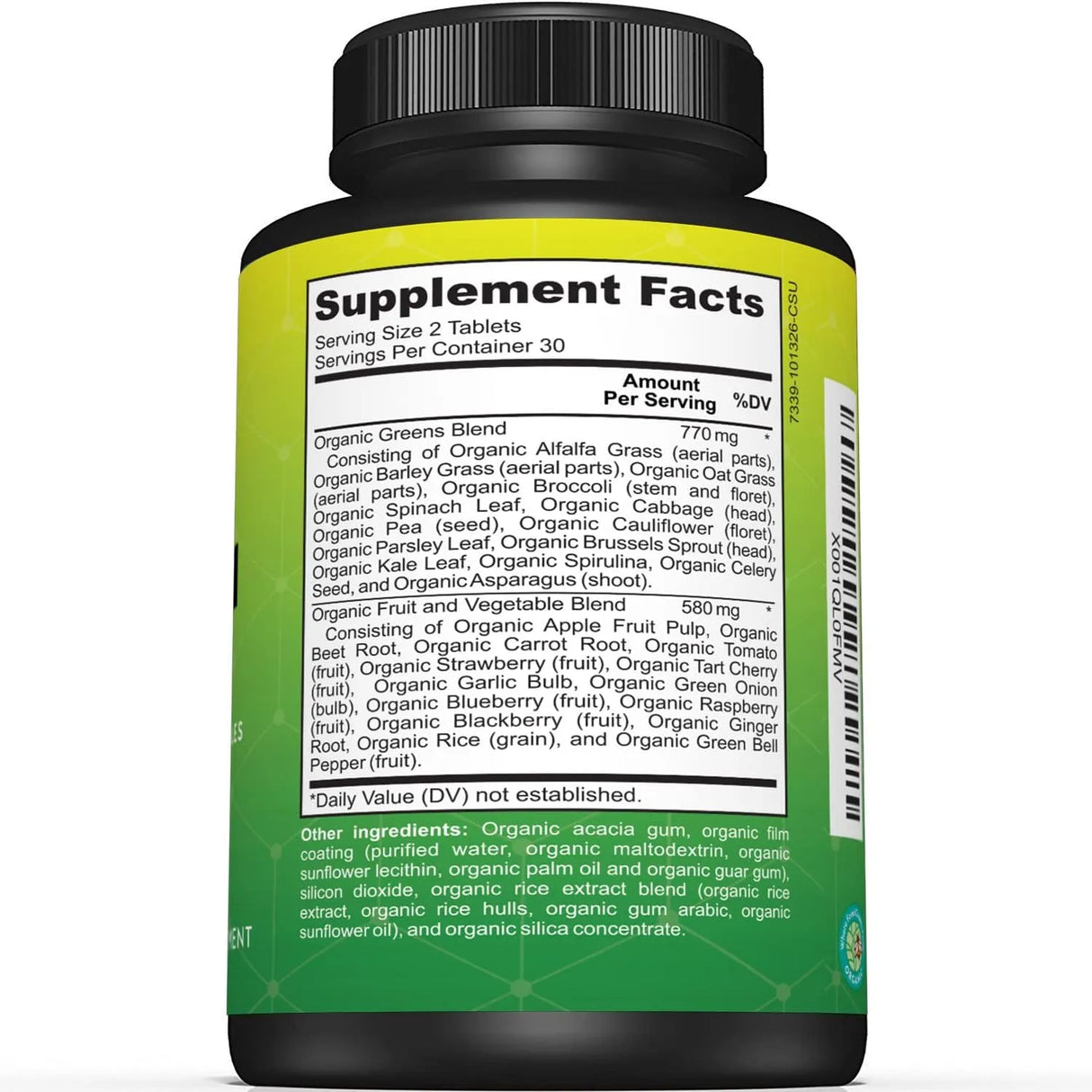 SUNERGETIC - Sunergetic Premium USDA Organic Greens Superfood 60 Tabletas - The Red Vitamin MX - Suplementos Alimenticios - {{ shop.shopifyCountryName }}